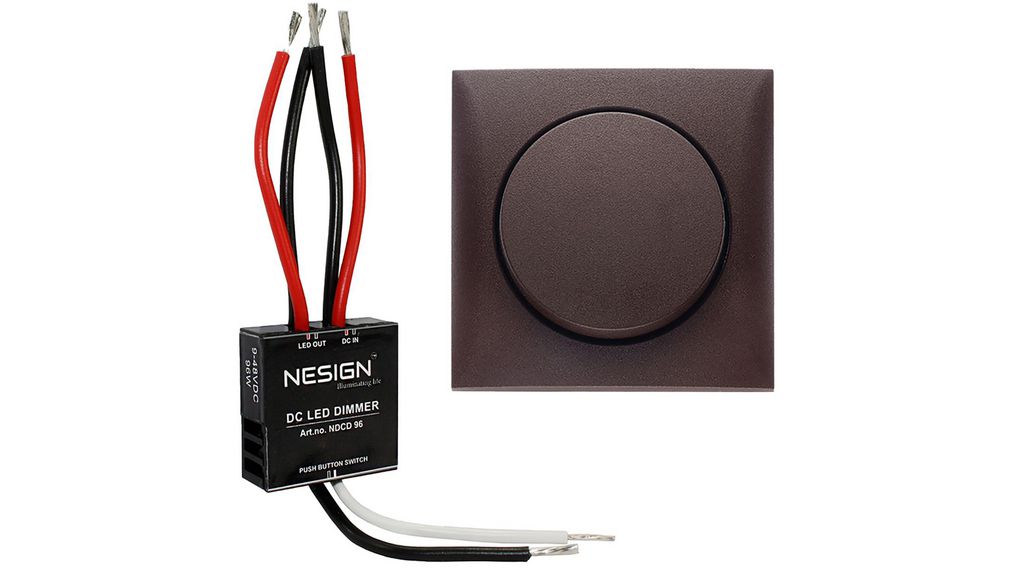 Wall Push-Button Dimmer Matte, INTEGRO, Flush Mount, 98W, IP20, Brown